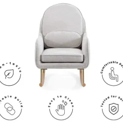 Delta Children - Ella Rocker com tecido LiveSmart Evolve, cinza calcário
