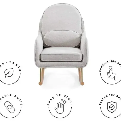 Delta Children - Ella Rocker com tecido LiveSmart Evolve, cinza calcário