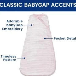 Delta Children - Saco de dormir Gap babyGap TrueSleep, 6-12 meses, listra rosa