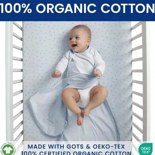 Delta Children - Saco de dormir Gap babyGap TrueSleep, 6-12 meses, listra cinza azulada