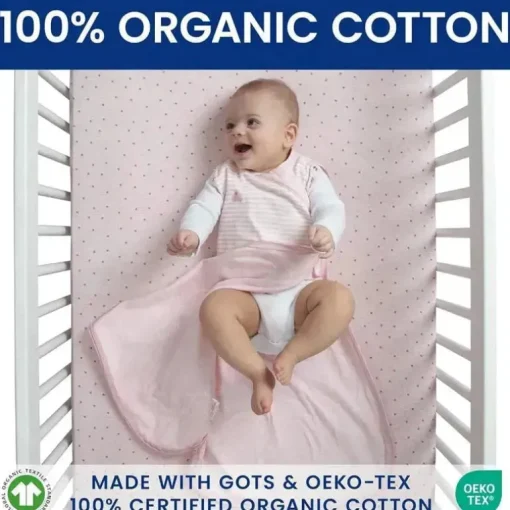 Delta Children - Saco de dormir Gap babyGap TrueSleep, 6-12 meses, listra rosa