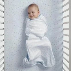 Delta Children - Saco de dormir Gap babyGap TrueSleep, 6-12 meses, listra cinza azulada