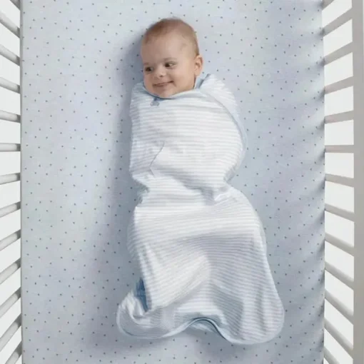 Delta Children - Saco de dormir Gap babyGap TrueSleep, 6-12 meses, listra cinza azulada
