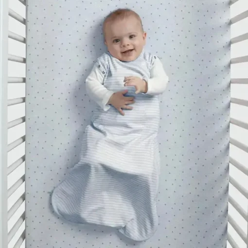 Delta Children - Saco de dormir Gap babyGap TrueSleep, 6-12 meses, listra cinza azulada