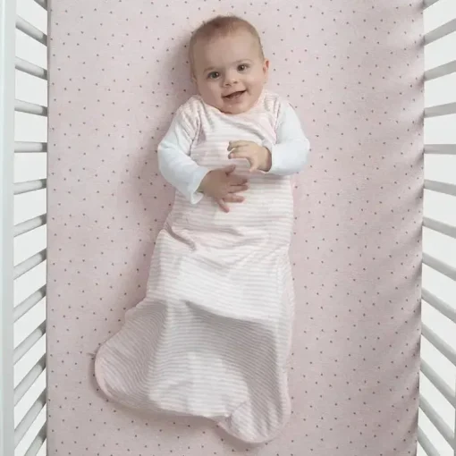 Delta Children - Saco de dormir Gap babyGap TrueSleep, 6-12 meses, listra rosa