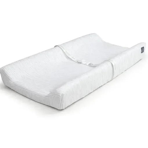 Delta Children - Trocador Gap BabyGap Contoured com capa refrescante, listra cinza