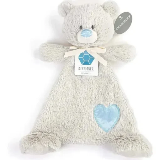 DEMDACO - Birthstone Azul e Cinza, Urso Cobertor de Pelúcia Dezembro