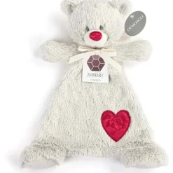 DEMDACO - Birthstone Color Garnet e Grey, Stuffed Animal Blankie Bear Janeiro