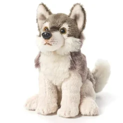 DEMDACO - Brinquedo de pelúcia infantil pequeno lobo cinza prateado