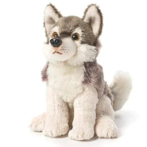 DEMDACO - Brinquedo de pelúcia infantil pequeno lobo cinza prateado
