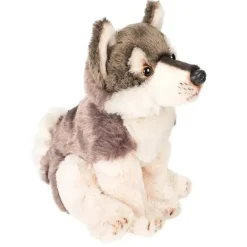 DEMDACO - Brinquedo de pelúcia infantil pequeno lobo cinza prateado
