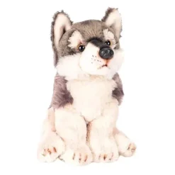 DEMDACO - Brinquedo de pelúcia infantil pequeno lobo cinza prateado