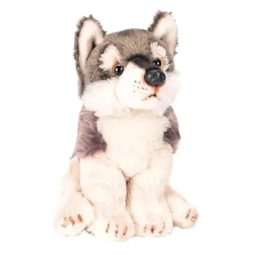 DEMDACO - Brinquedo de pelúcia infantil pequeno lobo cinza prateado