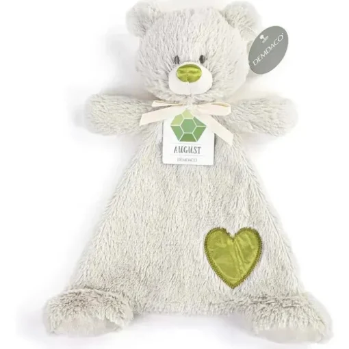 DEMDACO - Cobertor de pelúcia infantil Birthstone, Urso agosto