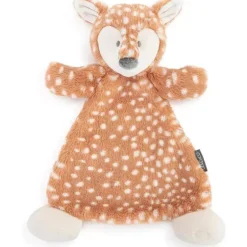 DEMDACO - Cozies Fiona Fawn Tan e Branco, Cobertor de chocalho aconchegante para segurança de bichos de pelúcia