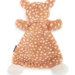 DEMDACO - Cozies Fiona Fawn Tan e Branco, Cobertor de chocalho aconchegante para segurança de bichos de pelúcia