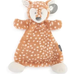 DEMDACO - Cozies Fiona Fawn Tan e Branco, Cobertor de chocalho aconchegante para segurança de bichos de pelúcia