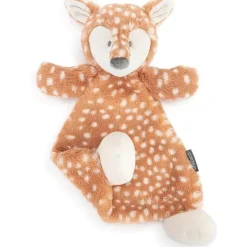 DEMDACO - Cozies Fiona Fawn Tan e Branco, Cobertor de chocalho aconchegante para segurança de bichos de pelúcia