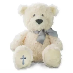 DEMDACO - Nat e Jules O Urso de Oração do Senhor com Fita, Cruzado Bicho de Pelúcia Infantil