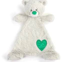 DEMDACO - Pedra de nascimento cor verde esmeralda e cinza, cobertorzinho de pelúcia urso maio