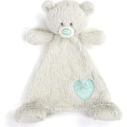 DEMDACO - Pedra de nascimento cor água-marinha e cinza, cobertor de pelúcia de urso março