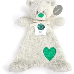 DEMDACO - Pedra de nascimento cor verde esmeralda e cinza, cobertorzinho de pelúcia urso maio