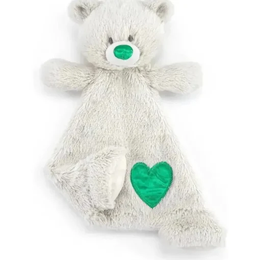 DEMDACO - Pedra de nascimento cor verde esmeralda e cinza, cobertorzinho de pelúcia urso maio