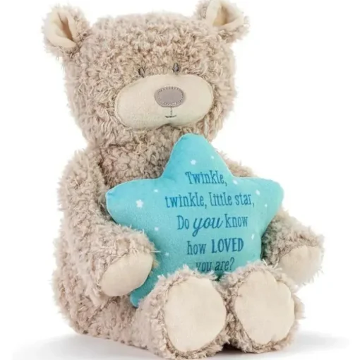 DEMDACO - Twinkle Twinkle Tan e Blue, Canção de Ninar Musical Urso de Pelúcia