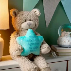 DEMDACO - Twinkle Twinkle Tan e Blue, Canção de Ninar Musical Urso de Pelúcia