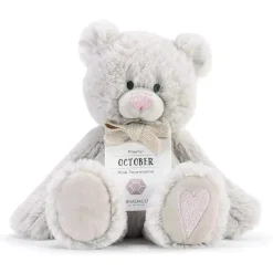 Demdaco - Urso de pelúcia de pedra de aniversário de outubro