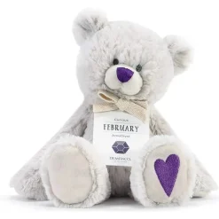 Demdaco - Urso de pelúcia de fevereiro Birthstone
