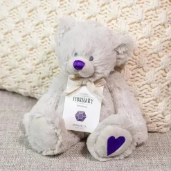Demdaco - Urso de pelúcia de fevereiro Birthstone