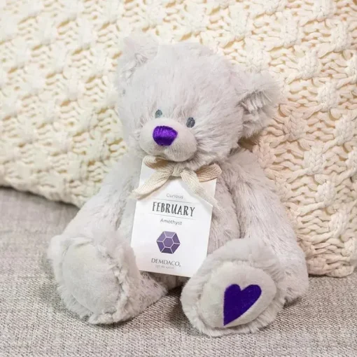 Demdaco - Urso de pelúcia de fevereiro Birthstone