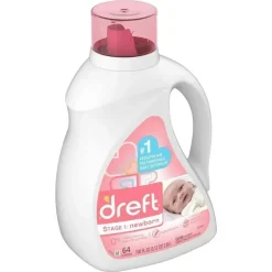 Detergente Líquido para Roupas Dreft para Bebês Recém-nascidos - 64 Cargas - 100 Fl Oz