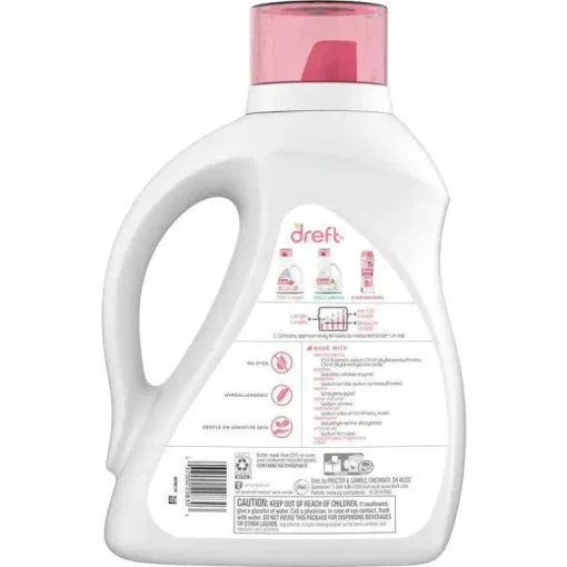 Detergente Líquido para Roupas Dreft para Bebês Recém-nascidos - 64 Cargas - 100 Fl Oz