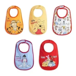Disney Winnie the Pooh Tigger Eeyore Piglet Pacote com 5 babadores laterais