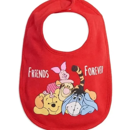 Disney Winnie the Pooh Tigger Eeyore Piglet Pacote com 5 babadores laterais