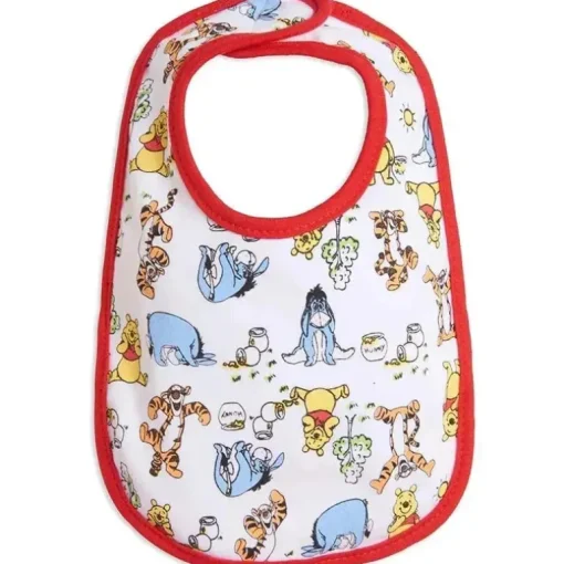 Disney Winnie the Pooh Tigger Eeyore Piglet Pacote com 5 babadores laterais