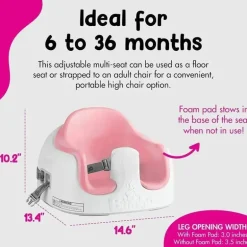 Distribuição Bumbo - Piso antiderrapante conversível multiassento 3 em 1 para bebês e crianças pequenas, berço rosa