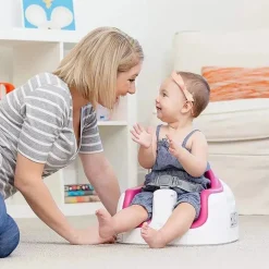 Distribuição Bumbo - Piso antiderrapante conversível multiassento 3 em 1 para bebês e crianças pequenas, berço rosa