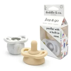 Doddle &amp; Co - Chupetas Pop &amp; Go, 2Pk, Cinza Mármore/Shore