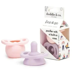 Doddle &amp; Co - Chupetas Pop &amp; Go, 2Pk, Blush/Lilás