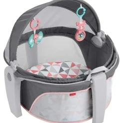 Domo para bebês em movimento da Fisher Price, espaço de recreação para bebês e local para cochilar, moinho de vento rosado
