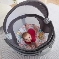 Domo para bebês em movimento da Fisher Price, espaço de recreação para bebês e local para cochilar, moinho de vento rosado