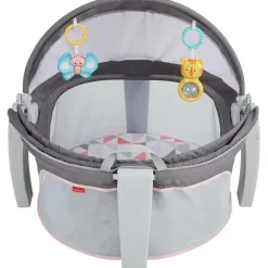 Domo para bebês em movimento da Fisher Price, espaço de recreação para bebês e local para cochilar, moinho de vento rosado