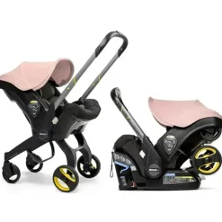 Doona - Assento de carro infantil com base e carrinho, rosa claro