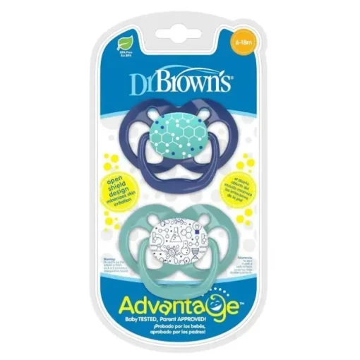 Dr. Brown - Chupetas 2Pk Advantage, Estágio 2, Blue Chemistry