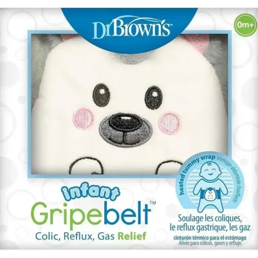 Dr Brown - Gripebelt infantil para alívio de cólicas, envoltório de barriga aquecido, ouriço, 0-3m