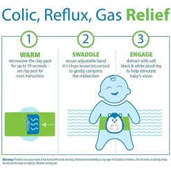 Dr Brown - Gripebelt infantil para alívio de cólicas, envoltório de barriga aquecido, ouriço, 0-3m