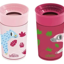 Dr Brown - Milestones Cheers 360 Transition Sippy Cup, Pink Leopard e Red Lemur, 10 onças, 2 unidades